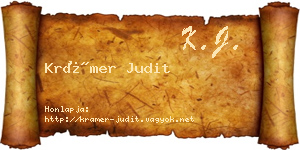 Krámer Judit névjegykártya